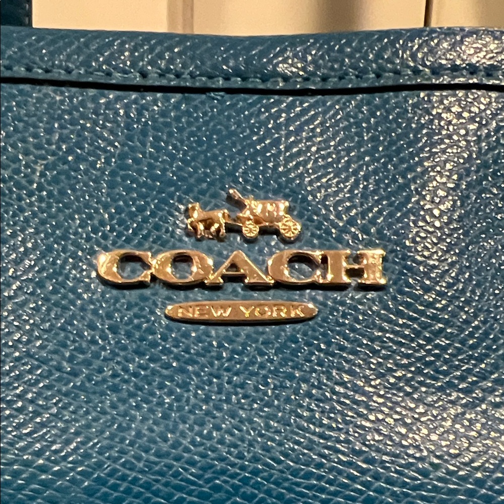 Coach Leather Tote – Teal(Slouchy & Soft)